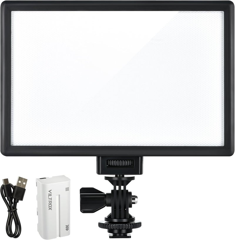 VILTROX 15W LED Video Light Panel, 3300K-5600K On Camera Light, Super Thin Key Light Panel with NP-F550, Led Photography Lighting CRI95+ for Studio Photography Video Recording Live Streaming （L116T - Image 4