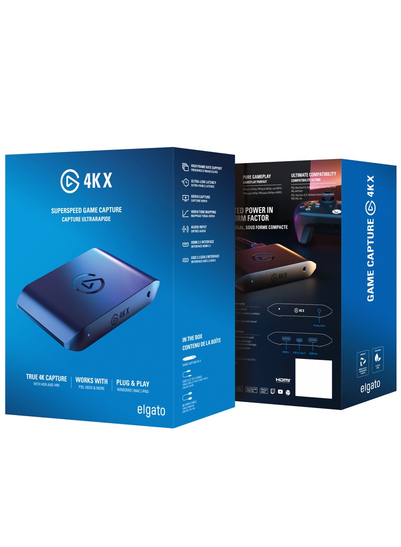 Elgato 4K X – Capture Up to 4K144 with Ultra-Low Latency on PS5|Pro, Xbox Series X|S, Nintendo Switch 2, OBS and More, HDMI 2.1, VRR, HDR10, USB 3.2 Gen 2, for Streaming & Recording, PC|Mac|iPad - Image 2