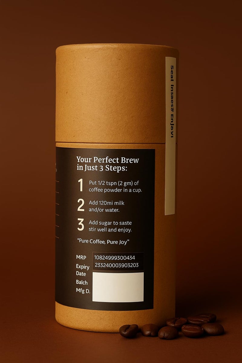 Beany Day Choco Dirt (Mocha) Instant Strong Coffee Powder | 100% Pure Agglomerated | No Chicory, No Preservatives | Hot & Cold Coffee, Cappuccino, Latte | 80g | Makes 40 Cups - Image 2