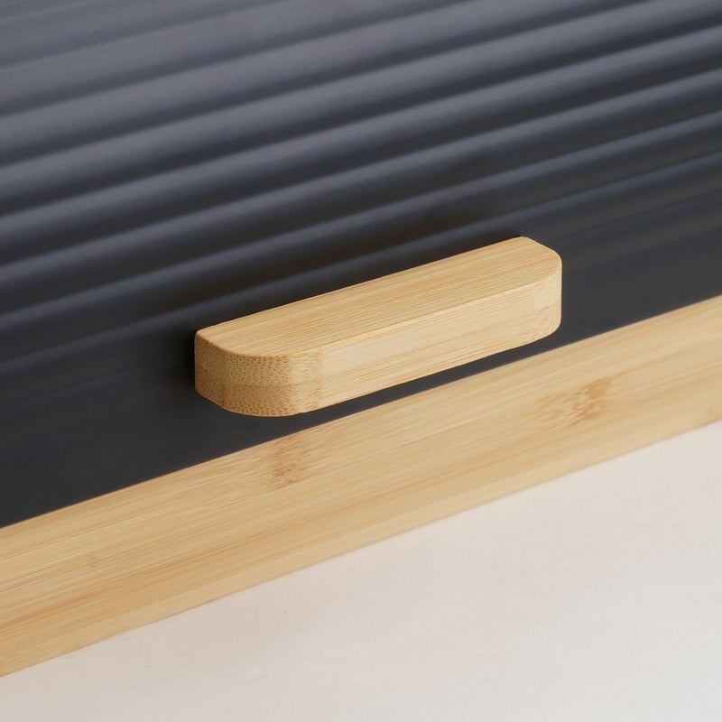 Alberto bamboo bread box 38.5*28*18.5cm, black - Image 3