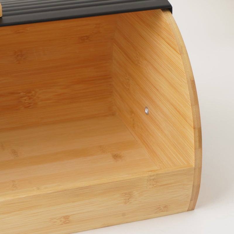 Alberto bamboo bread box 38.5*28*18.5cm, black - Image 5