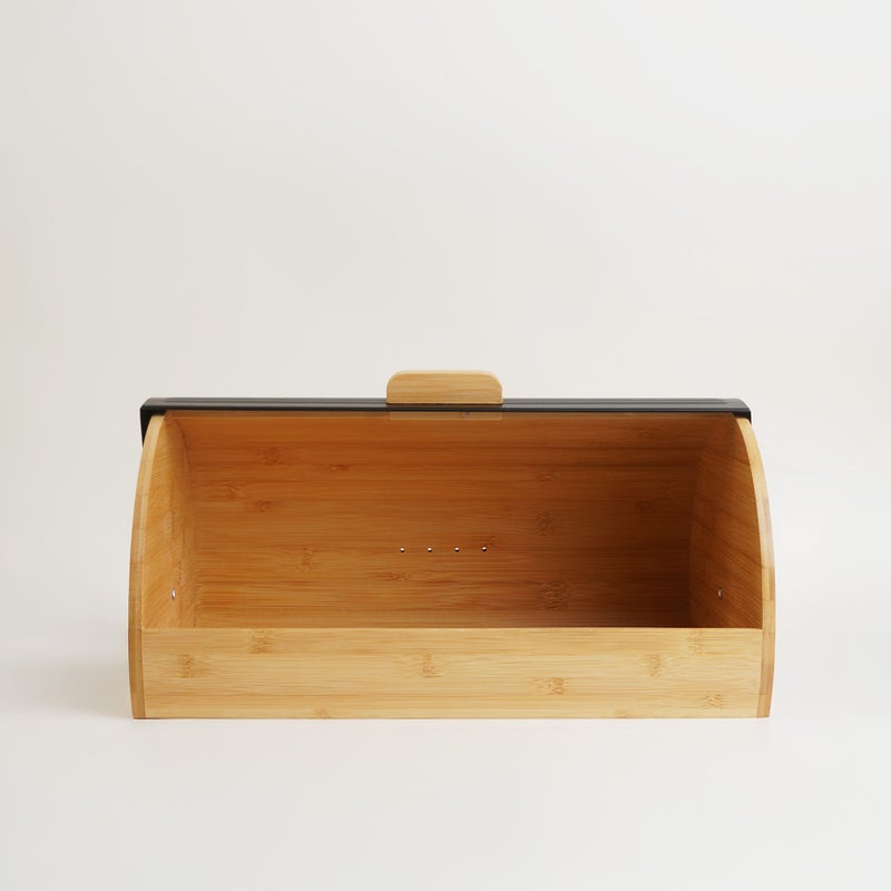 Alberto bamboo bread box 38.5*28*18.5cm, black - Image 2