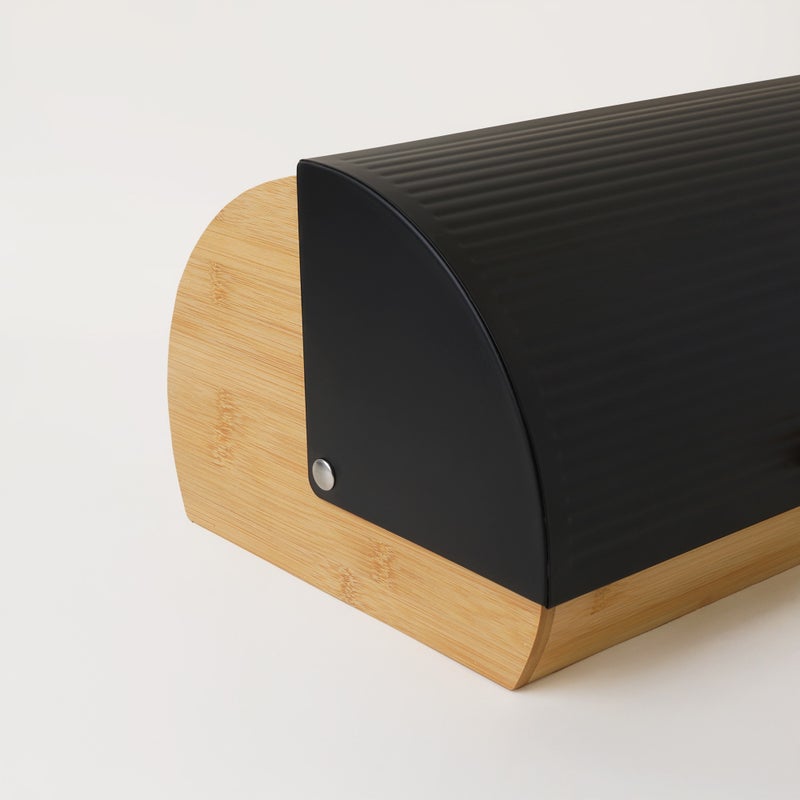 Alberto bamboo bread box 38.5*28*18.5cm, black - Image 4