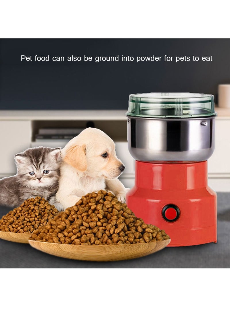 DubaiGallery Mini Stainless Steel Coffee Spice Nuts Grains Bean Grinding Multifunctional Electric Grinder Red - Image 3