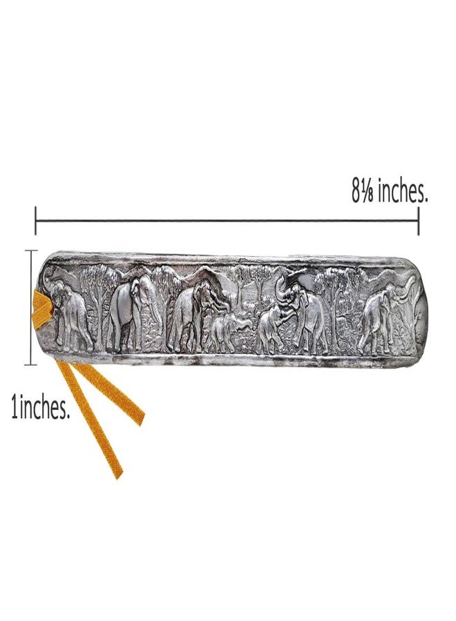WitnyStore Carved Aluminium Bookmark 8⅛" Elephants in Forest Horizontal Pattern - Unique Design Handmade Bookmarks Craft Accessories Decorative Collectible Thailand Souvenirs Gifts Readers Book Lovers - Image 4