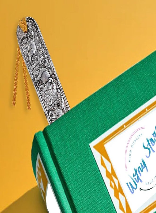 WitnyStore Carved Aluminium Bookmark 8⅛" Elephants in Forest Horizontal Pattern - Unique Design Handmade Bookmarks Craft Accessories Decorative Collectible Thailand Souvenirs Gifts Readers Book Lovers - Image 3