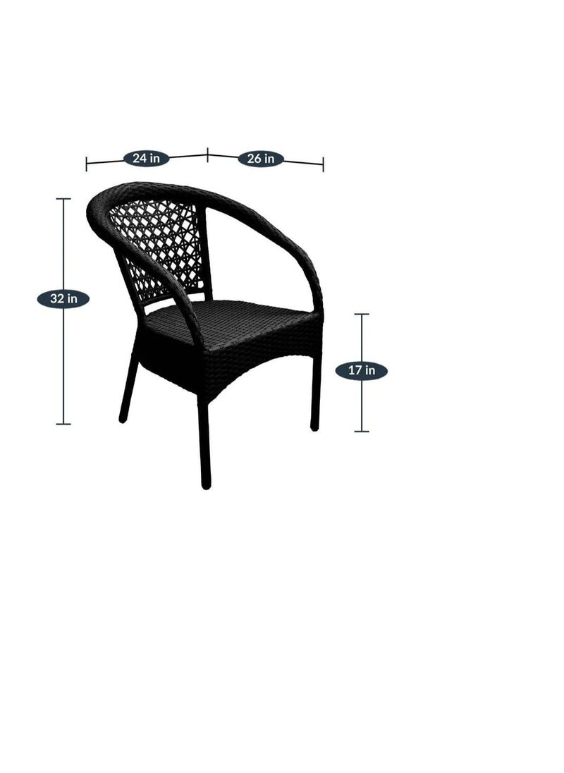 SpyderCraft Trade CARFT Patio Chair Sets Garden Wicker Chair Set for Outdoor Patio and Balcony Powder Coated Frame UV Protected TRC04AC3511171  - Image 2