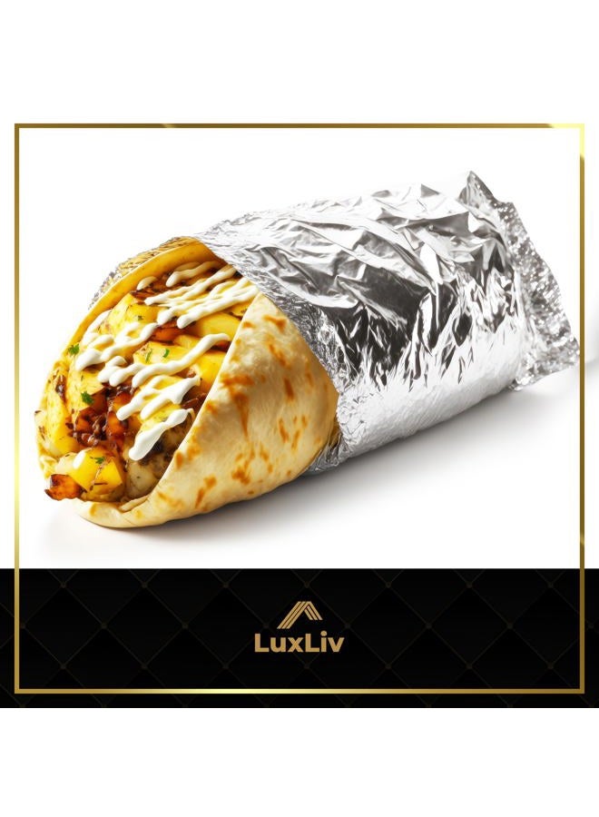 LuxLiv Aluminum Foil Sheets - Precut Foil Sheets - Pop Up Foil Sheets for Storing, Cooking Food - Premium Aluminum Foil Wraps - Single Foil Sheets 12" x 10.75" - 200 Sheets, Silver - Image 4