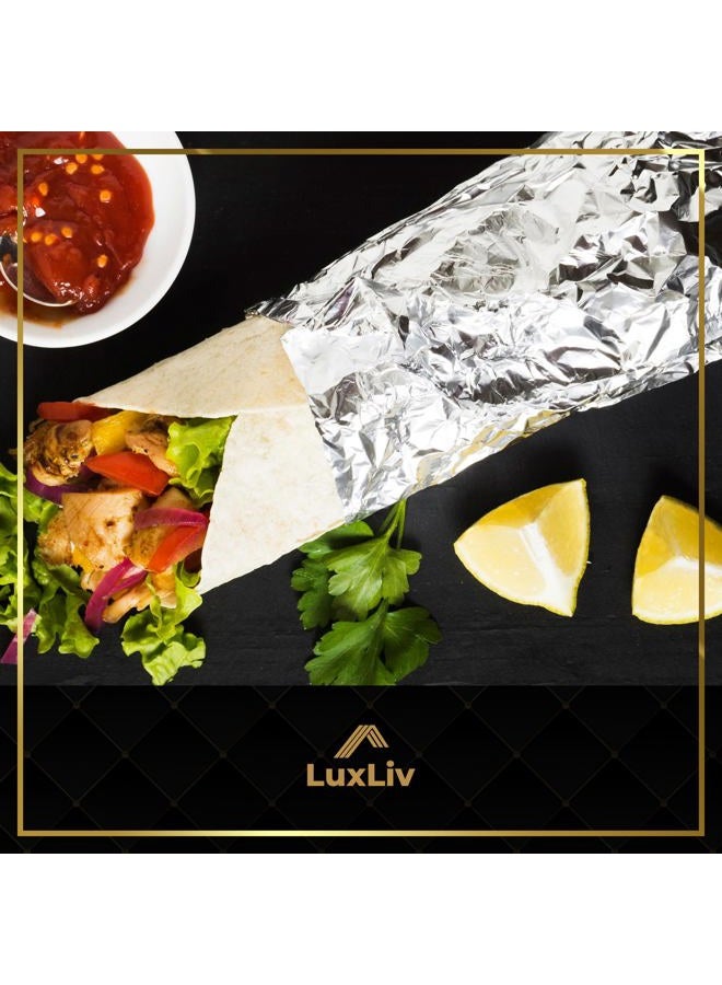 LuxLiv Aluminum Foil Sheets - Precut Foil Sheets - Pop Up Foil Sheets for Storing, Cooking Food - Premium Aluminum Foil Wraps - Single Foil Sheets 12" x 10.75" - 200 Sheets, Silver - Image 5