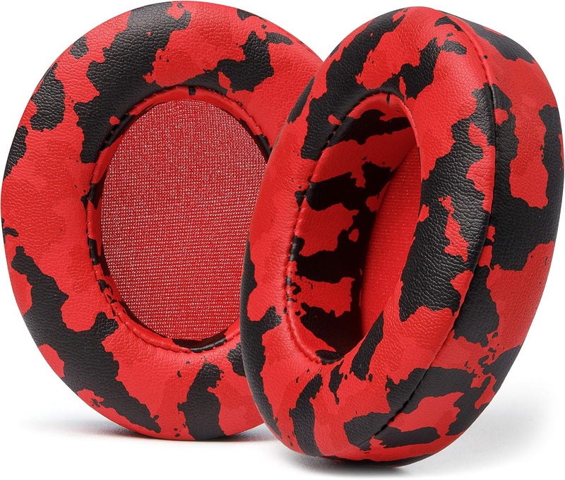 WC Wicked Cushions Replacement Ear Pads for Beats Studio 2 & 3 (B0501, B0500) Wired & Wireless | Does NOT Fit Beats Solo | Softer PU Leather, Enhanced Foam & Stronger Adhesive | Red Camo - Image 1