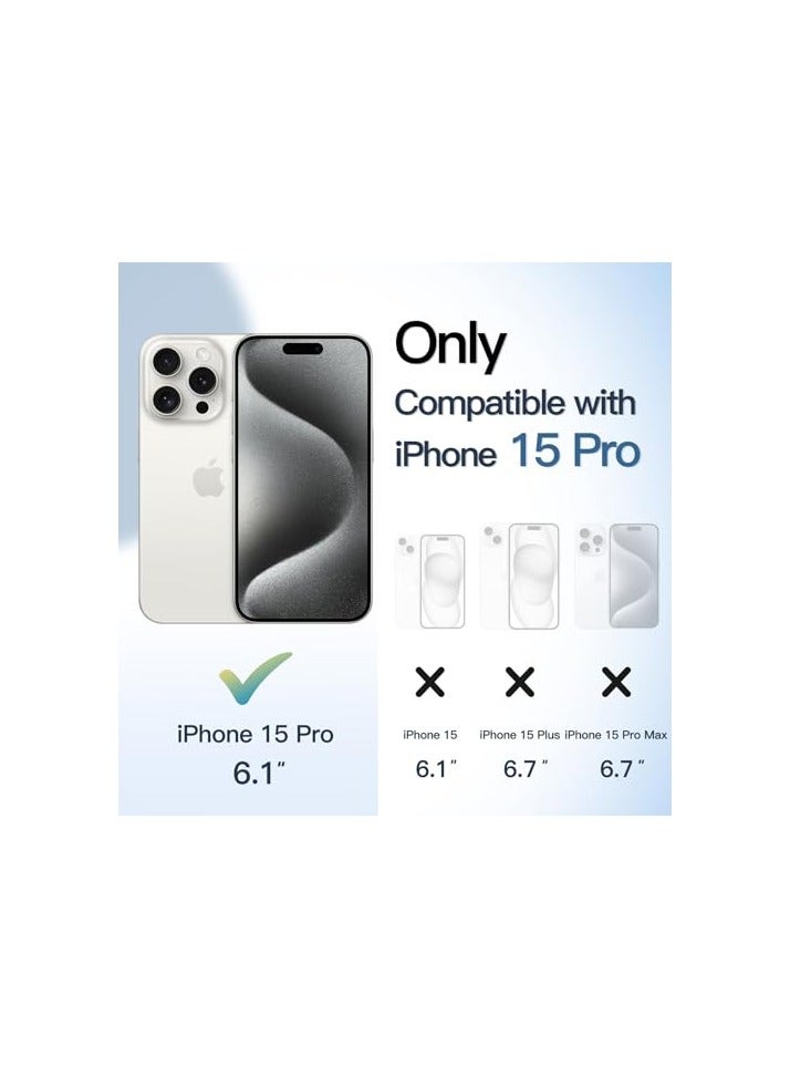 جي تيك حافظة JETech المغناطيسية لهاتف iPhone 15 Pro مقاس 6.1 بوصة متوافقة مع MagSafe، غطاء ممتص للصدمات للهاتف، إطار TPU بلون صلب غير لامع، ظهر شفاف مضاد للخدش (تيتانيوم أبيض) - Image 2