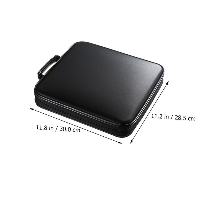 Large Capacity DVD Storage Case Disc Organizer For Car Home Portable CD Pouch With Zipper Convenient Handle Easy Carrying Nylon - Image 4