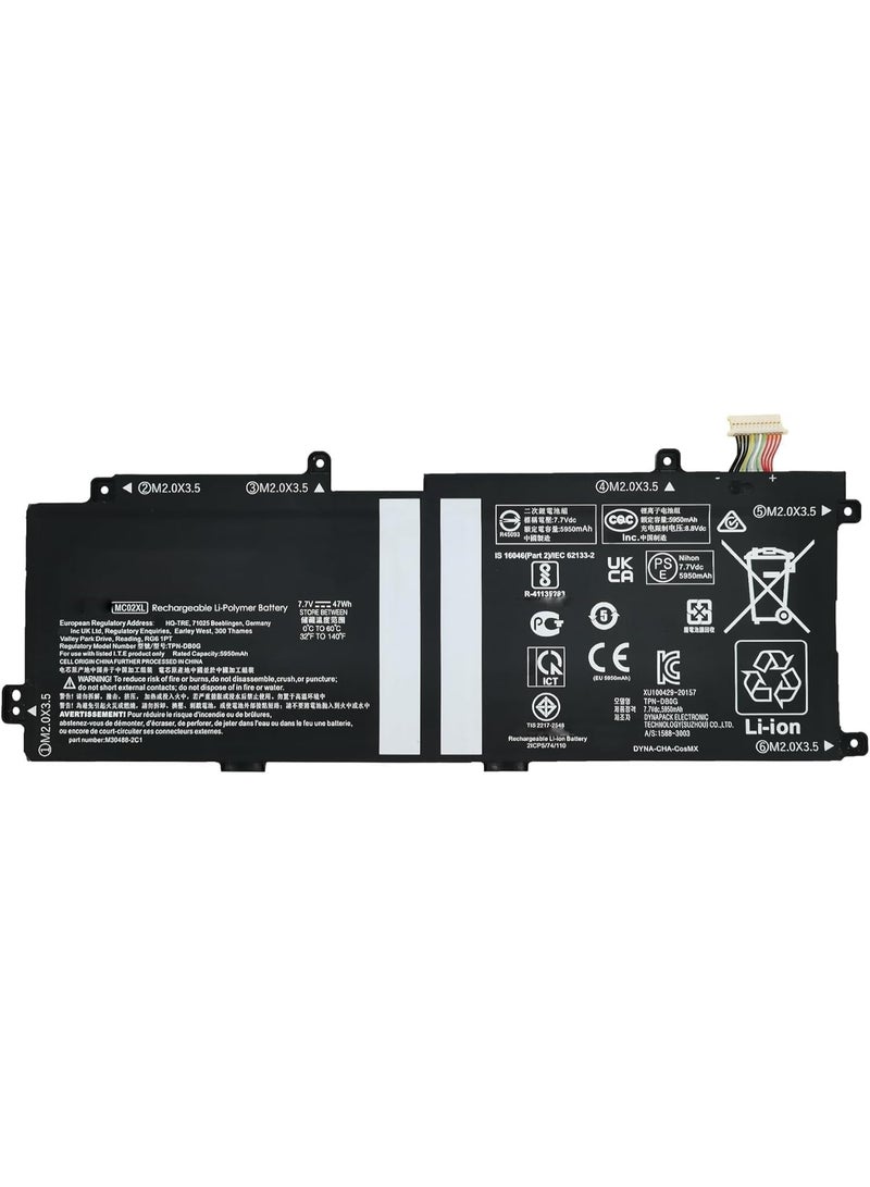 Terabyte MC02XL MR02XL Laptop Battery 47Wh 5950mAh 2-Cell 7.7V Compatible with HP Elite X2 G4 / Elite X2 G8 Series HSTNN-DB9E TPN-DB0G L46601-005 - Image 1