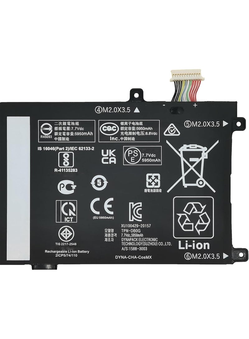 Terabyte MC02XL MR02XL Laptop Battery 47Wh 5950mAh 2-Cell 7.7V Compatible with HP Elite X2 G4 / Elite X2 G8 Series HSTNN-DB9E TPN-DB0G L46601-005 - Image 2