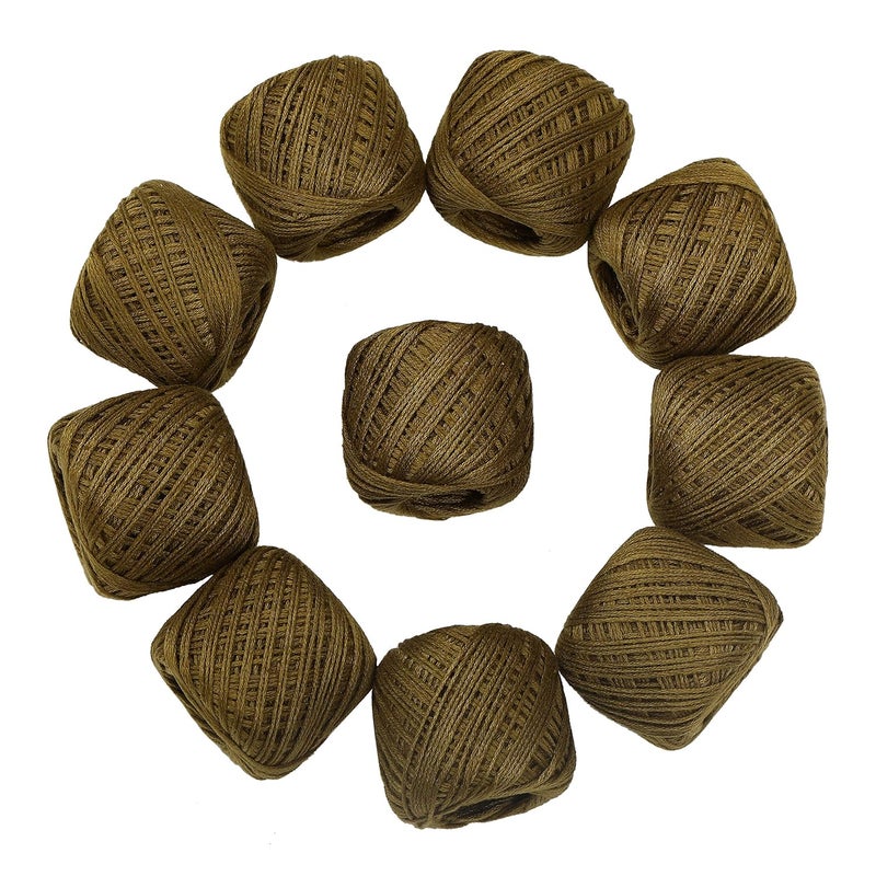 CORIOX Crochet Thread Set Of 10 Ball Crochet Cotton Thread Yarn For Knitting And Craft Making. Size 230 Gm 55 To 60 Mtr Approx (Green) - Image 2