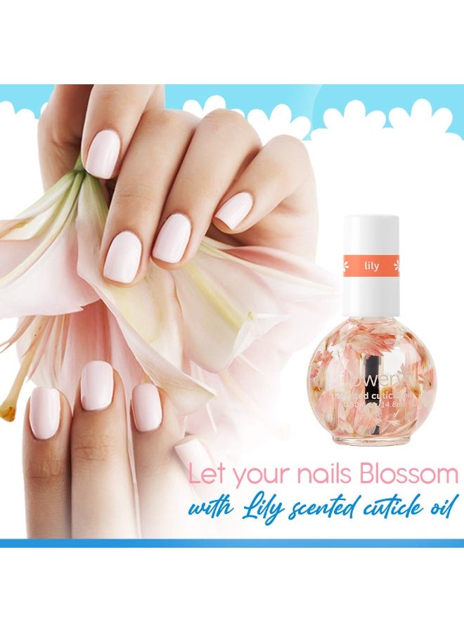 Flowery Flowery Lily Scented Cuticle Oil, 0.5 oz, 1 Pack  - Image 4
