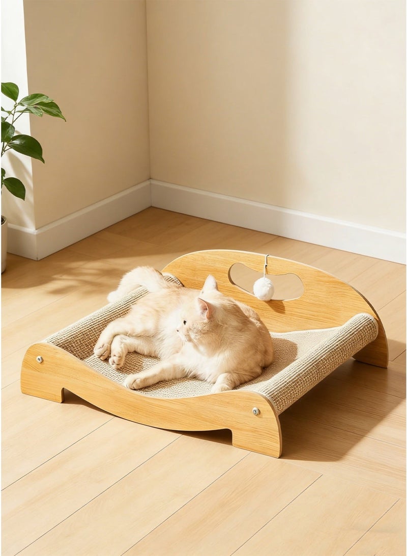 سيسلي سرير خدش للقطط 3 في 1، لوح خدش متين من السيزال للقطط المنزلية مع كرة لعبة تفاعلية، قاعدة مانعة للانزلاق، أريكة كبيرة للقطط الصغيرة - Image 5