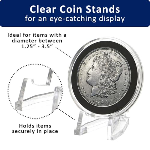 OnFireGuy Clear Display Stand Easel for Holder Coin Capsules Challenge Medals Casino Chips, 10 Pack - Image 2