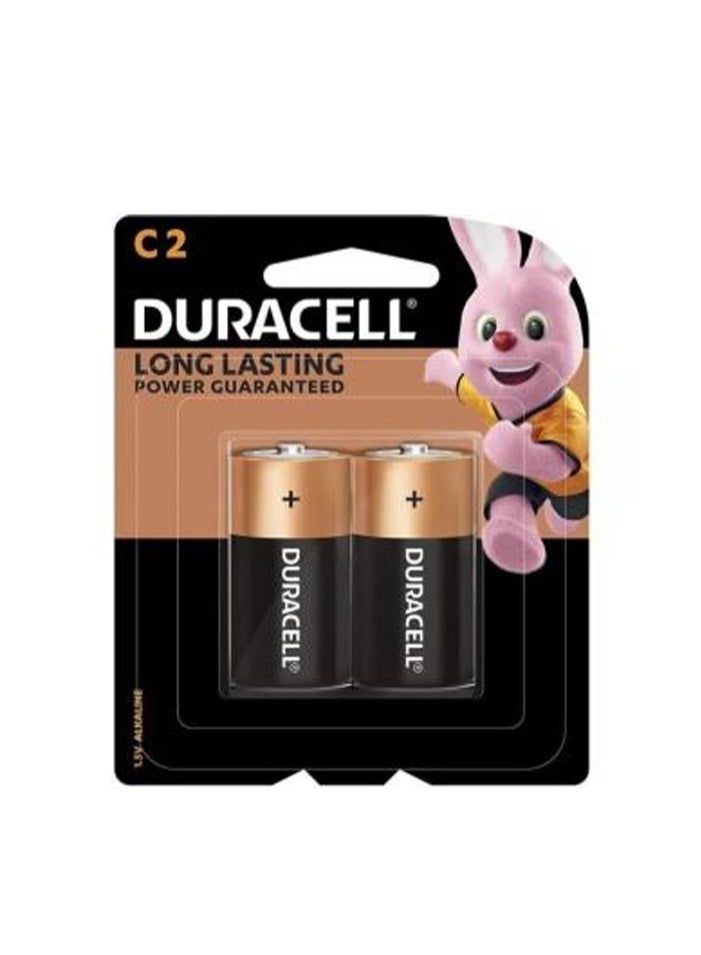 Duracell - Type C Battery Mn1400 Lr14 1.5V Alkaline Batteries Long Lasting Power - Pack Of 2