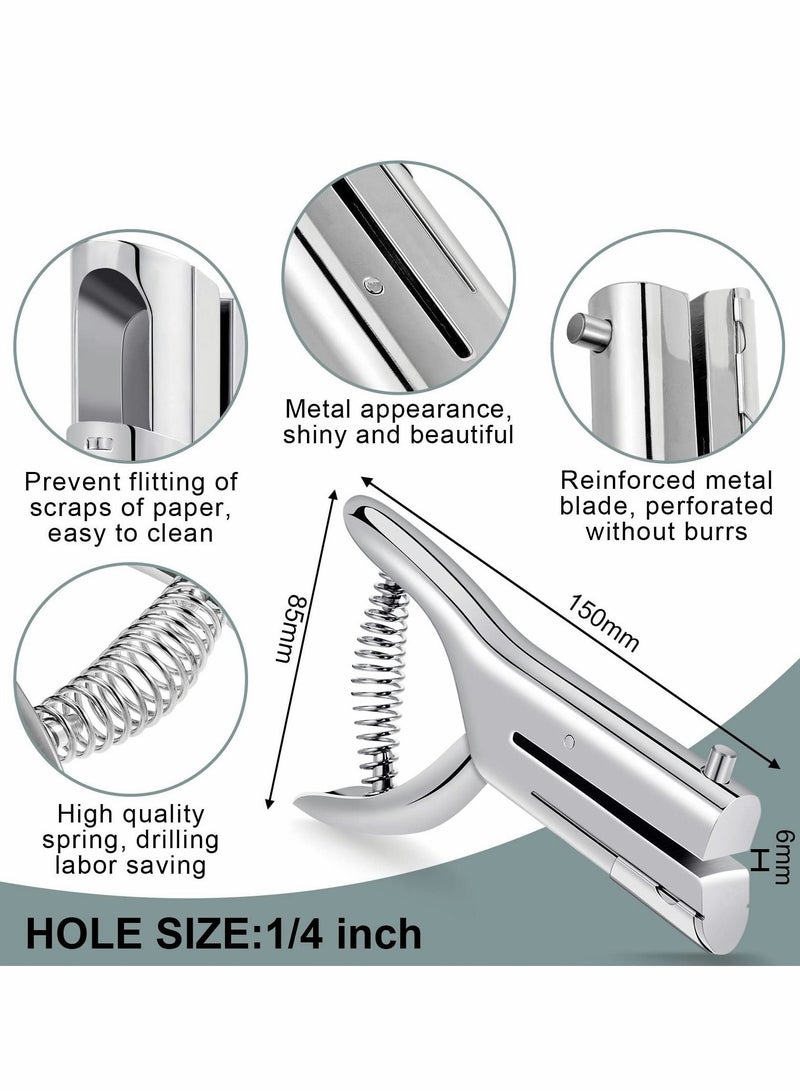 Hole Punch, Single Portable Handheld Heavy Duty Alloy Distance Fits Paper, Business Cards, PVC Bank Cards - Image 2