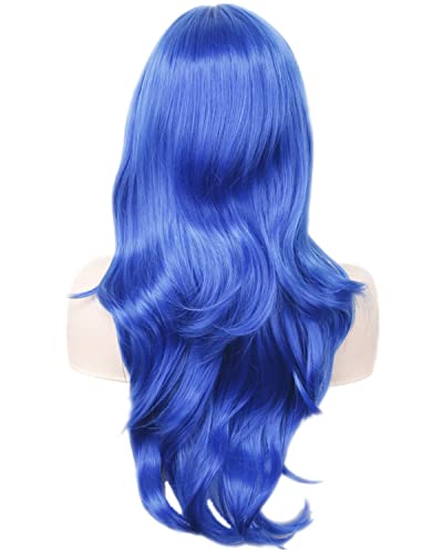 ANESHE Wigs 28" Long Wavy Hair Heat Resistant Cosplay Wig for Women (Blue) - Image 5