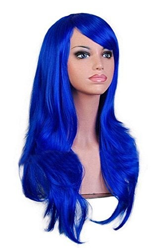 ANESHE Wigs 28" Long Wavy Hair Heat Resistant Cosplay Wig for Women (Blue) - Image 2