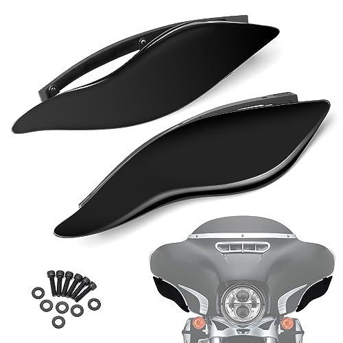 PBYMT Side Wings Air Deflectors, Fairing Side Wing Windshield, Black Adjustable Wind Deflectors Compatible for 2014-2024 Harley Electra Glide Street Glide Tri Glide Ultra Limited Fairing Side Shield - Image 1