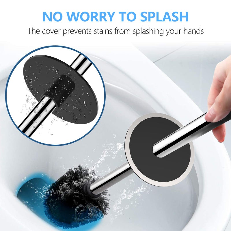 SetSail Toilet Brush, Compact Size Toilet Bowl Brush and Holder Toilet Brushes for Bathroom with Stainless Steel Handle Toilet Cleaner Brush with Durable Scrubbing Bristles, 2 Packs - Image 3