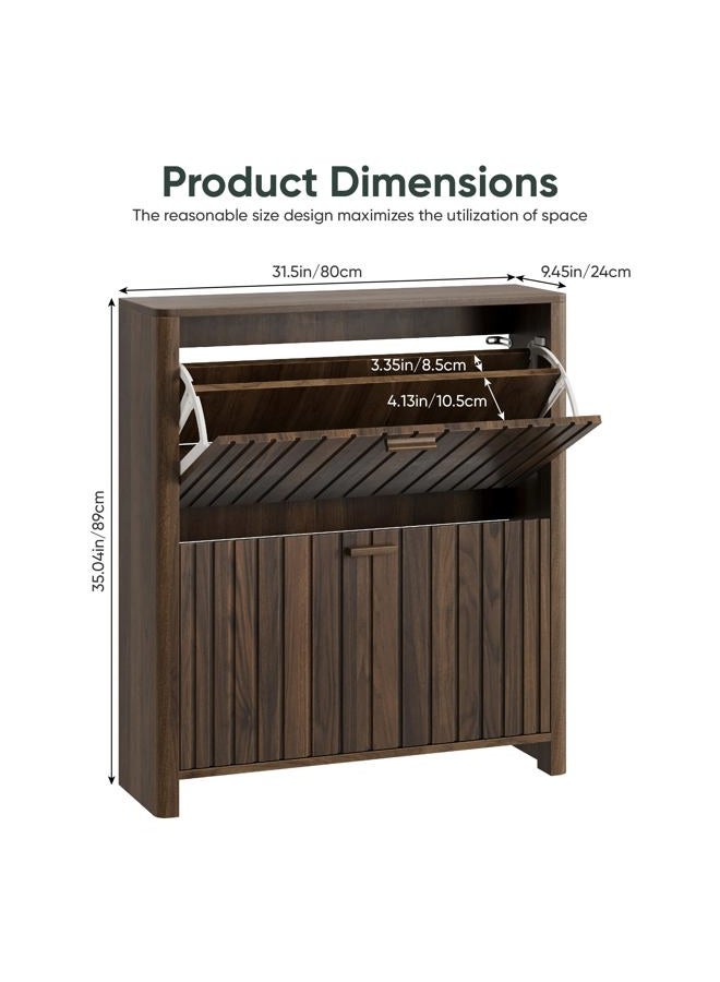 Smart FENDEE Shoe Cabinet Gradient Wood - Image 2