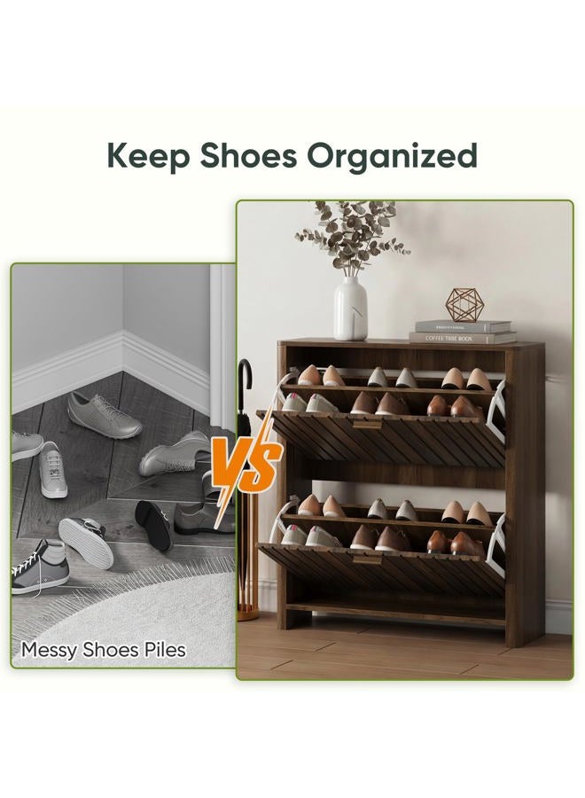 Smart FENDEE Shoe Cabinet Gradient Wood - Image 4