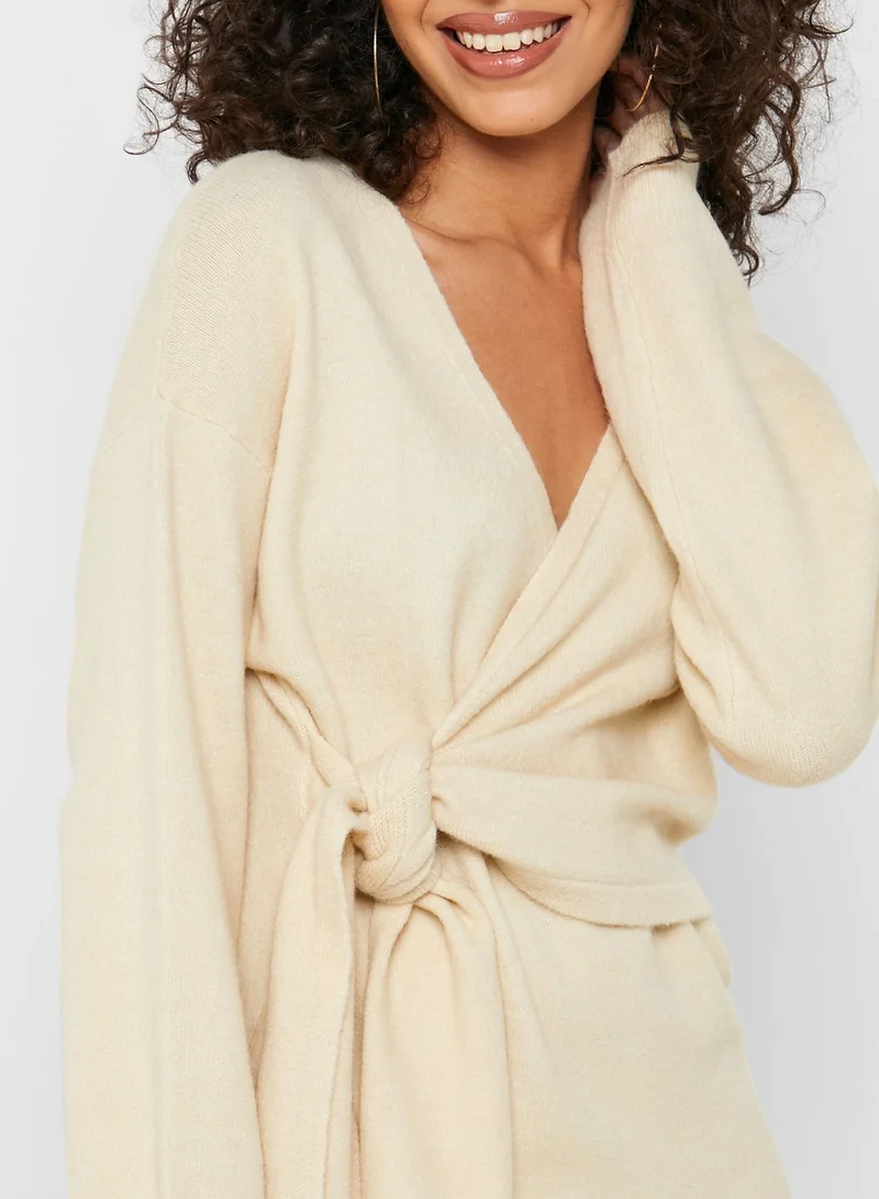 LOST INK Front Tie Sweat Dress