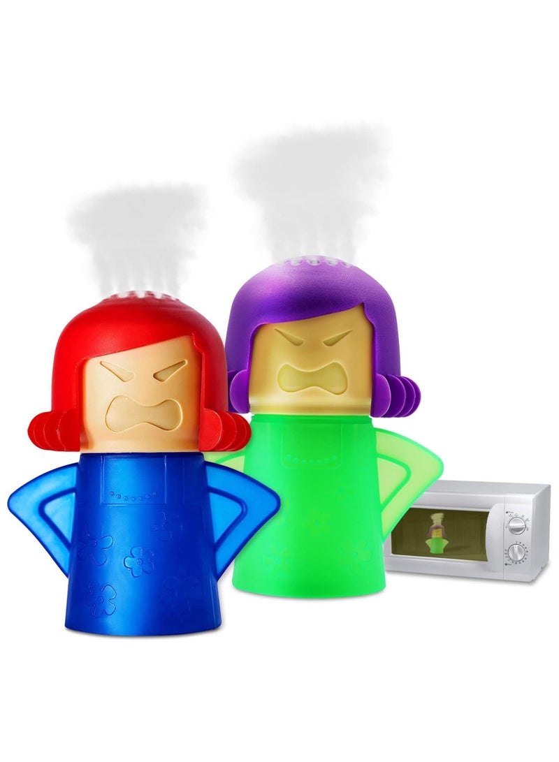 AROAQ Microwave Cleaner, 2 PCS Angry Mama Microwave Cleaner Microwave Oven Steam Cleaner Easily Clean in Minutes Cleans Add Vinegar and Water for Home or Office with English Manual - Image 1