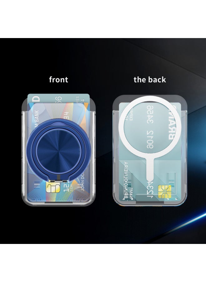 Generic - Hot Sale Ace Bracket Transparent Card Bag For All Mobile Phone 360 Rotating Ring Bracket In Stock-Color:Royal Blue - Image 1