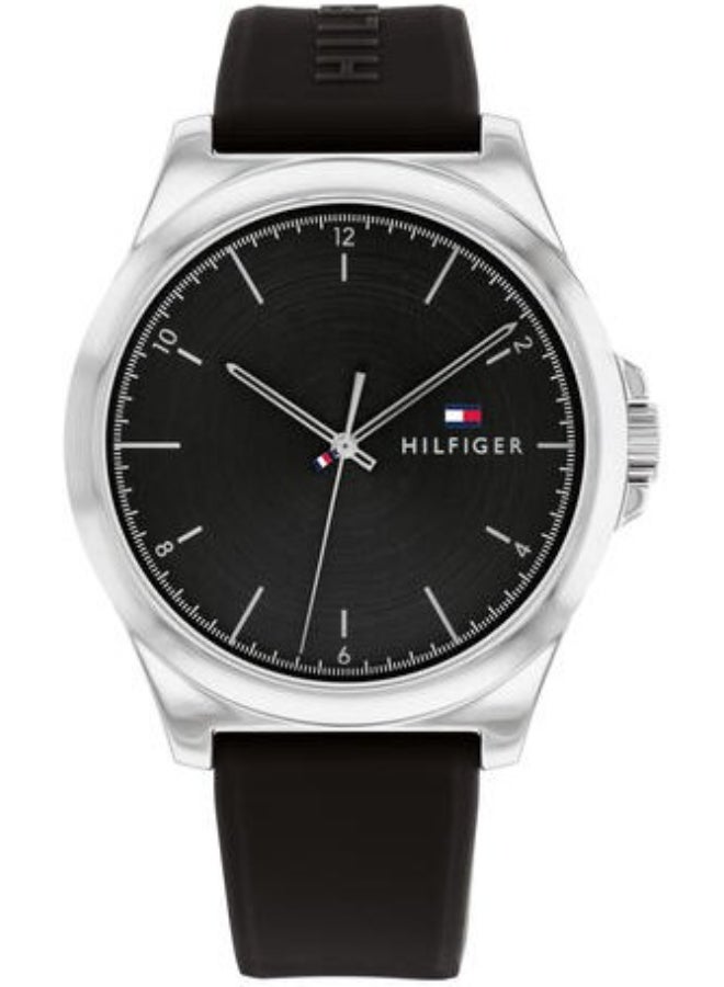 TOMMY HILFIGER Men's Black Dial Analog Quartz Watch 42 mm -  1710617 