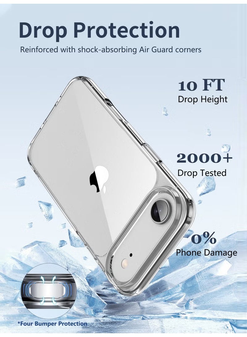 Waldic Apple iPhone 17 Air Premium Case | Premium Silicone Case Cover Designed for Apple iPhone 17 Air | Apple iPhone 17 Air Case Camera and Drop Protection Thin Protective Back Cover Case for Apple iPhone 17 Air  - Clear - Image 4