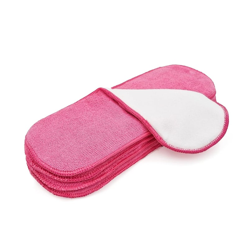 SOFTSPUN أقراص حفاضات جيب للأطفال من الألياف الدقيقة 4 طبقات 340 جرام حزمة من 4 حجم كبير وردي عمر 4-30 شهر قابلة للغسل وإعادة الاستخدام فائقة الامتصاص ناعمة ومريحة لبشرة الأطفال حديثي الولادة. - Image 1