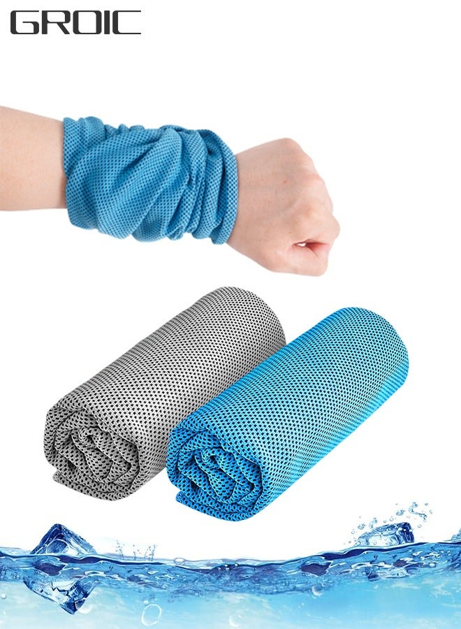 GROIC 2-Pack Sports Wristbands, Cooling Towel Quick Dry Sweat-Absorbent Bracers, Running Wrist Wipes, Sweat Towels, Wrist Support Sports Fitness Gear  - Image 1
