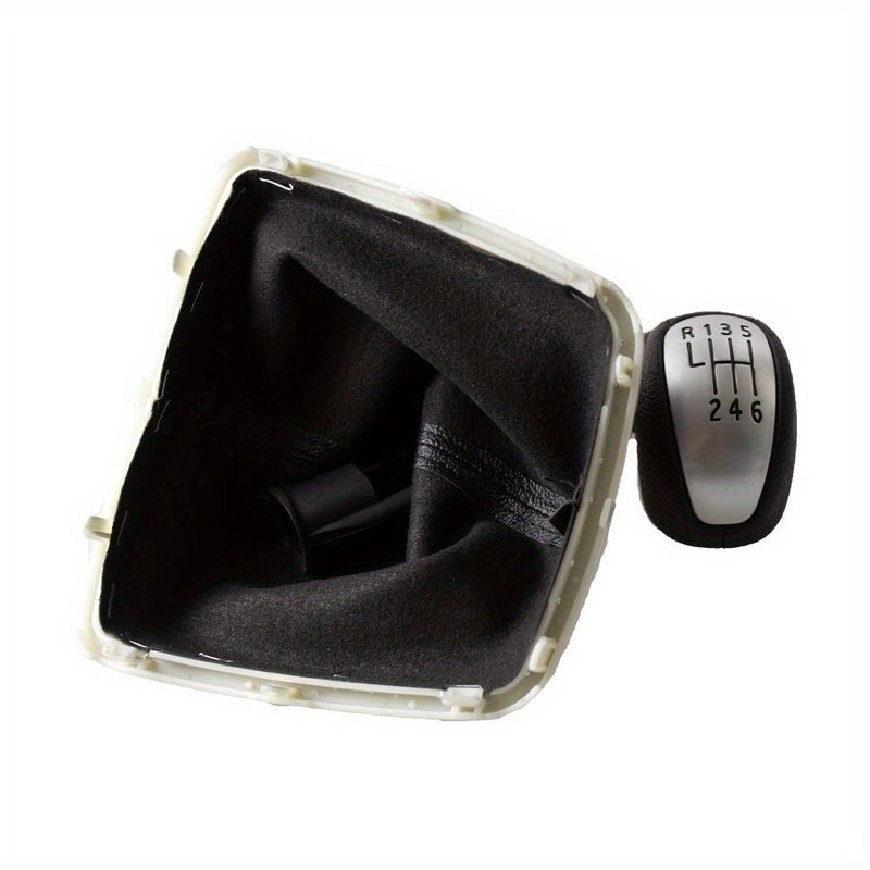 Genuine 5 Speed Manual Shift Knob for Renault Bluebird MK3 2007 2014 6 Speed Gear Stick Cover Anti Slip Grip Black Faux Leather Direct Replacement OEM Upgrade - Image 5