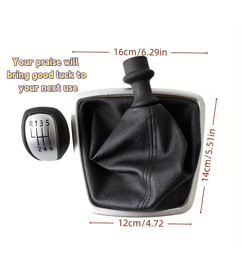 Genuine 5 Speed Manual Shift Knob for Renault Bluebird MK3 2007 2014 6 Speed Gear Stick Cover Anti Slip Grip Black Faux Leather Direct Replacement OEM Upgrade - Image 1