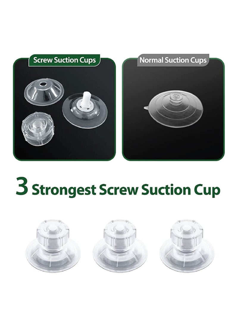 Large Window Bird Feeder with Artificial Grass, Wild Acrylic Bird Feeder with 3 Strongest Screw Suction Cups, Equipped Long Feeding Tray with Water Compartment and Rubber Perching Bar