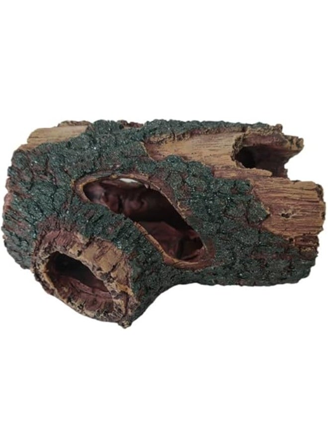 Huangxin Aquarium Decaying Trunk Ornament, Resin Fake Logs Fish Tank Decor with Holes, 5.3 inch Driftwood Wood Decorations Ornament, Hollow Betta Hideout Reptile Hideaway Caves, Turtle Tree Trunk Hide Cave - Image 1