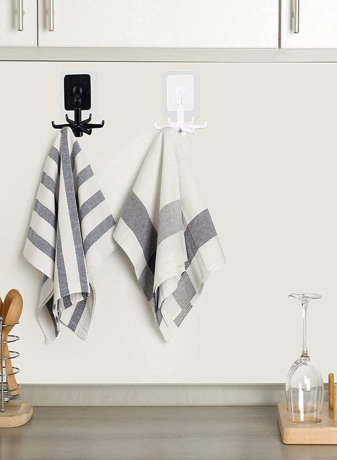 SUKHRUP Wall Mounted Hooks 360 Degree Rotating Folding Hanging Hooks, Adhesive Hooks Wall Hanger Sticky for Kitchen Items Utensil Hanging Storage Organizer Rotary Hook Rack with 6 Claw, Pack of 2 - Image 5
