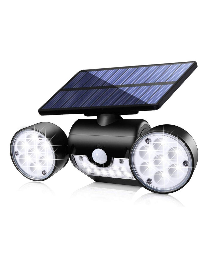 SOLARAE Solar Lights Outdoor 30 LED Solar Security Light with Motion Sensor Dual Head Spotlights IP65 Waterproof 360Â° Adjustable LED Solar Motion Lights for Front Door Garage Patio Deck, 1 Pack - Image 1
