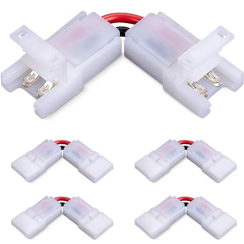 Adjustable 90 Degree L Shaped Connectors 5pcs For 5050 RGB LED Strip Lights - Image 1