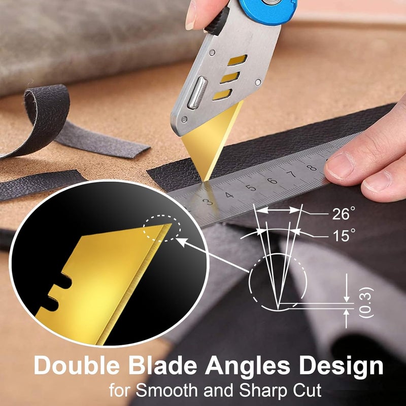 Vickay 30 Pack Utility Knife Blades, Heavy Duty Box Cutter Replacement Blades, SK2 Steel with Titanium Fully Coating, Standard Size Cardboard Cutter Blades for All Standard Utility Knives - Image 5