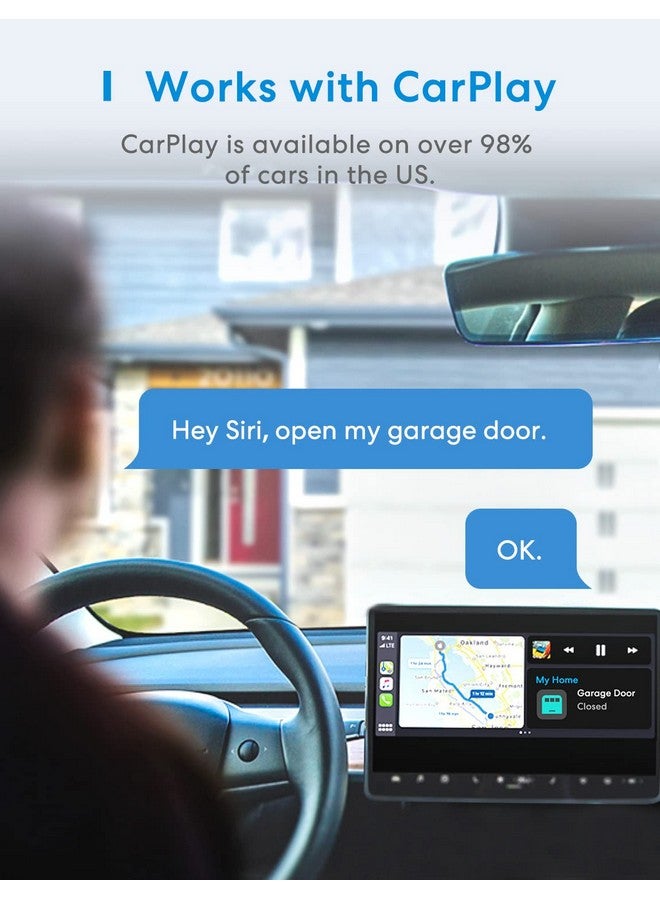 meross meross Smart Garage Door Opener Remote with External Antenna, Up to 3 Single Doors, Compatible with Apple HomeKit, Amazon Alexa, Google Assistant, SmartThings, App Control, No Hub Needed  - Image 3