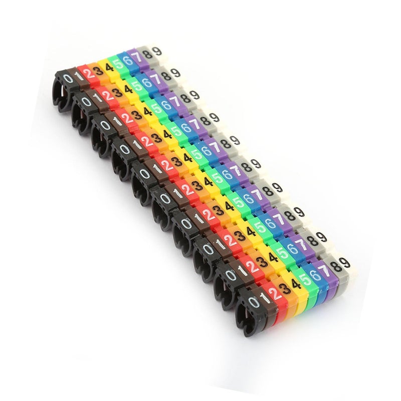 علامات الأسلاك بتصميم قابل للتثبيت 100 قطعة 6 ملم لتصنيف الكابلات في المكتب والمنزل - Image 4