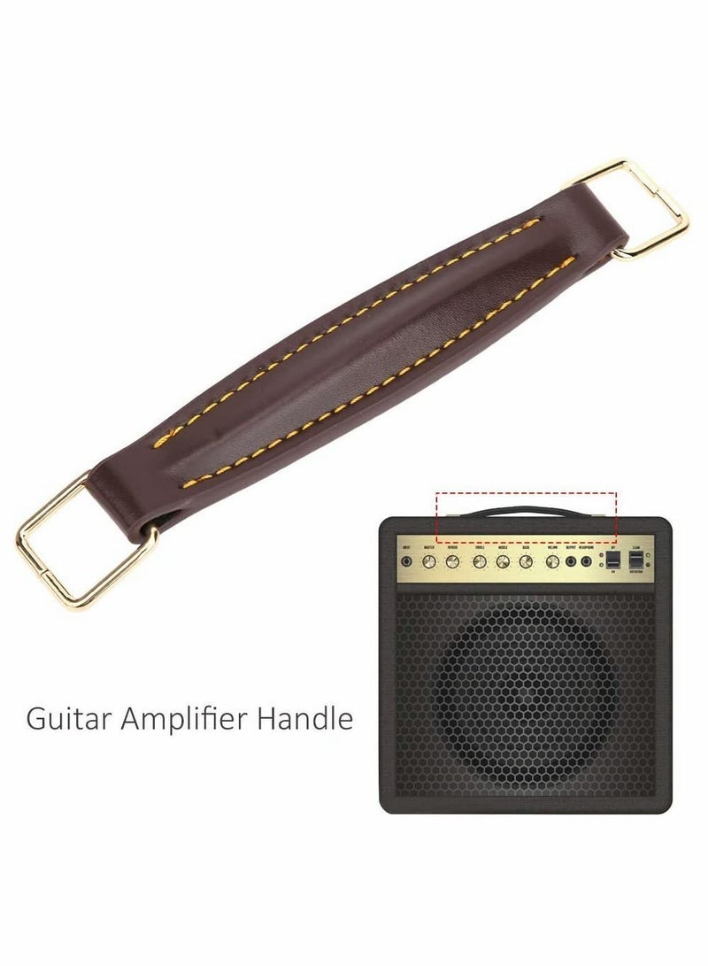 Guitar Amplifier Handle, Vintage Style AMP PU Leather Internal Steel, Replacement Amp Handle Strap for Amplifiers Speaker (Brown) - Image 3
