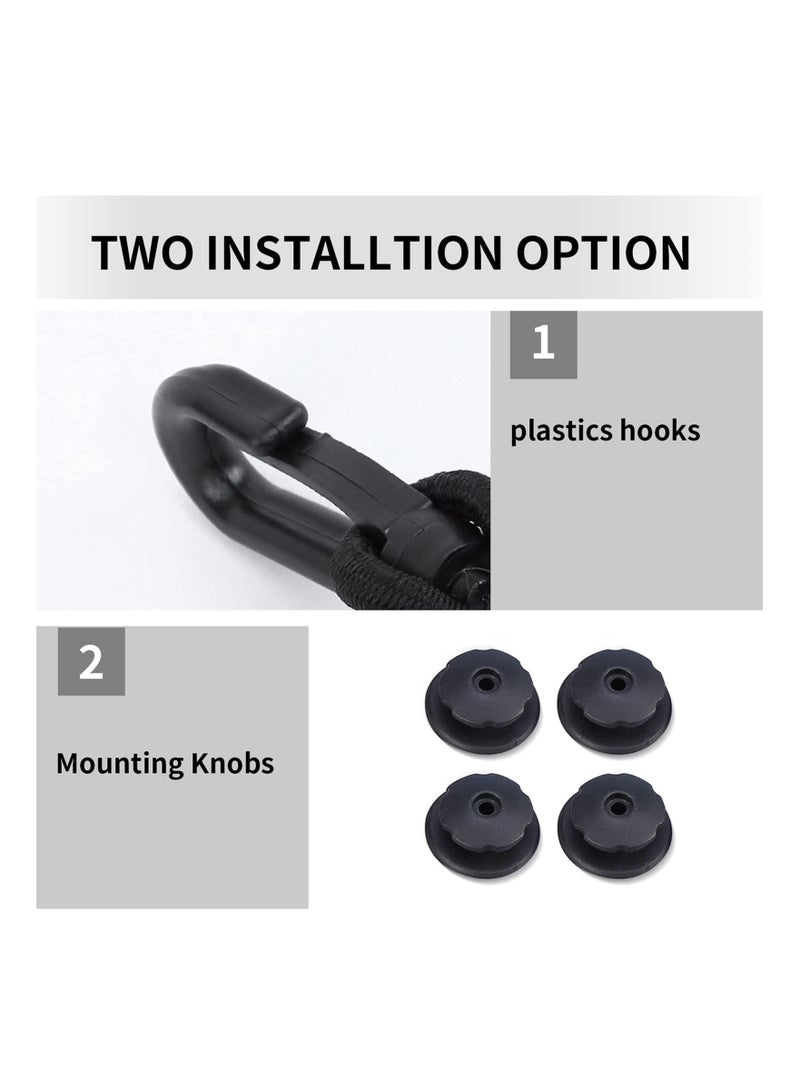 SOLARAE Universal Rear Cargo Net, Stretchable Elastic Nylon Storage Net， Adjustable Elastic Nylon Rear Trunk Cargo Storage Organizer, 35.5" x 15.7" with Hooks and Screws Fit for Car, Jeep, Suv, Truck - Image 3