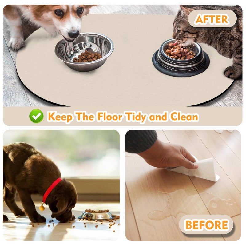 METEOROCK Dog Feeding Mat 24''x16'', Absorbent Pet Food Mat, No Stains Quick Dry Pet Water Mat Protect Floor, Cat Dog Water Bowl Mat for Messy Drinkers, Non-Slip Rubber Base Pet Placemats for Food and Water - Image 5